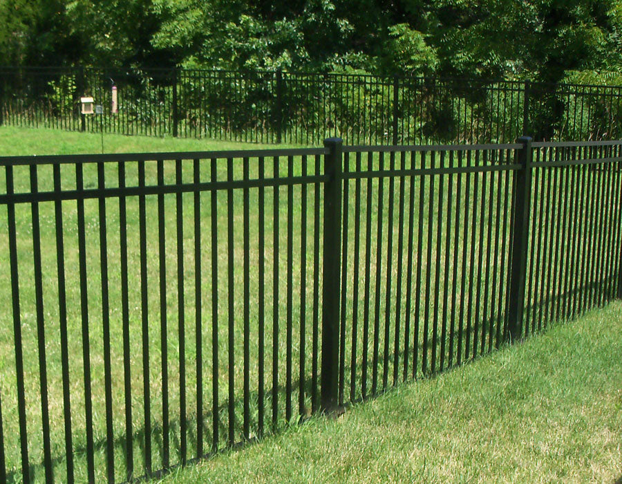 [250 Feet Of Fence] 4' Tall Black Ornamental Aluminum Flat Top Complete Fence Package