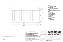 4' Tall x 8' Wide Privacy Fence Panel For Vinyl Fences (AFC-001)
