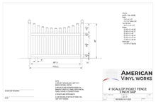 [PRICE PER FOOT] 4' Tall Underscallop AFC-97 Vinyl Fence