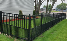 [50 Feet of Fence] 4' tall Ornamental Steel Flat Top Puppy Picket Complete Fence Package