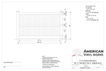 5' Tall x 8' Wide Closed Picket Fence Panel w/ 3" Gap For Vinyl Fences (AFC-014)