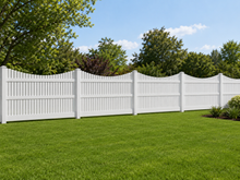 [PRICE PER FOOT] 5' Tall Underscallop AFC-003 Vinyl Fence