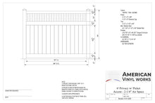 6' Tall x 8' Wide Privacy Fence Panel w/ Picket Accent For Vinyl Fences (AFC-018)