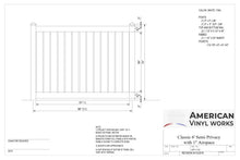 6' Tall x 8' Wide Semi-Privacy Fence Panel w/ 5-1/2" Rail For Vinyl Fences (AFC-C62)