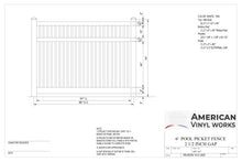 6' Tall x 8' Wide Semi-Private Pool Picket Fence Panel For Vinyl Fences (AFC-017)