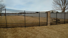 [100 Feet of Fence] 4' tall Ornamental Steel Flat Top Puppy Picket Complete Fence Package