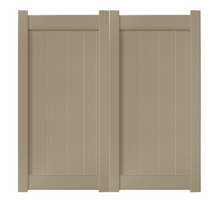 6' Tall x 6' Wide Double Drive Swing Vinyl Gate For Vinyl Fences (AFC-013)