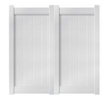 6' Tall x 6' Wide Double Drive Swing Vinyl Gate For Vinyl Fences