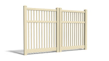 6' Tall x 8' Wide Double Drive Swing Vinyl Gate For Vinyl Fences (AFC-017)