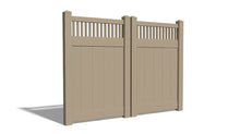 6' Tall x 8' Wide Double Drive Swing Vinyl Gate For Vinyl Fences (AFC-018)