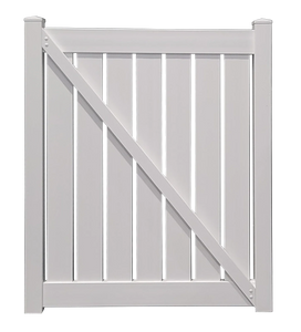 4' x 6' Semi-Privacy White Single Swing Vinyl Gate (AFC-030)