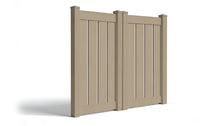 6' Tall x 6' Wide Double Drive Swing Vinyl Gate For Vinyl Fences (AFC-030)