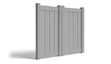 6' Tall x 6' Wide Double Drive Swing Vinyl Gate For Vinyl Fences (AFC-030)