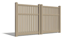 6' Tall x 8' Wide Double Drive Swing Vinyl Gate For Vinyl Fences (AFC-034)