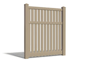 6' Tall x 4' Wide Single Swing Vinyl Gate For Vinyl Fences (AFC-034)