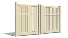 6' Tall x 8' Wide Double Drive Swing Vinyl Gate For Vinyl Fences (AFC-034)