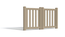 4' Tall x 6' Wide Double Drive Swing Vinyl Gate For Vinyl Fences (AFC-17)