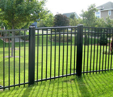 4' tall x 5' wide 3-Rail Ornamental Aluminum Flat Top Gate with 3-7/8" Air Space