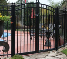 24' Aluminum Ornamental Double Swing Gate - Flat Top Series A - Over Arch