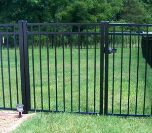 6' Aluminum Ornamental Single Swing Gate - Flat Top Series A - No Arch