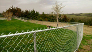[75' Length] 4' Galvanized Chain Link Complete Fence Package